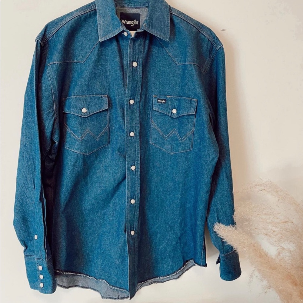 Denim wrangler Pearl snap